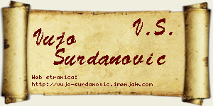 Vujo Surdanović vizit kartica